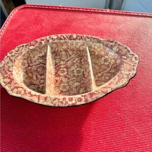 Vintage MGM Floral Divided Ceramic Dish